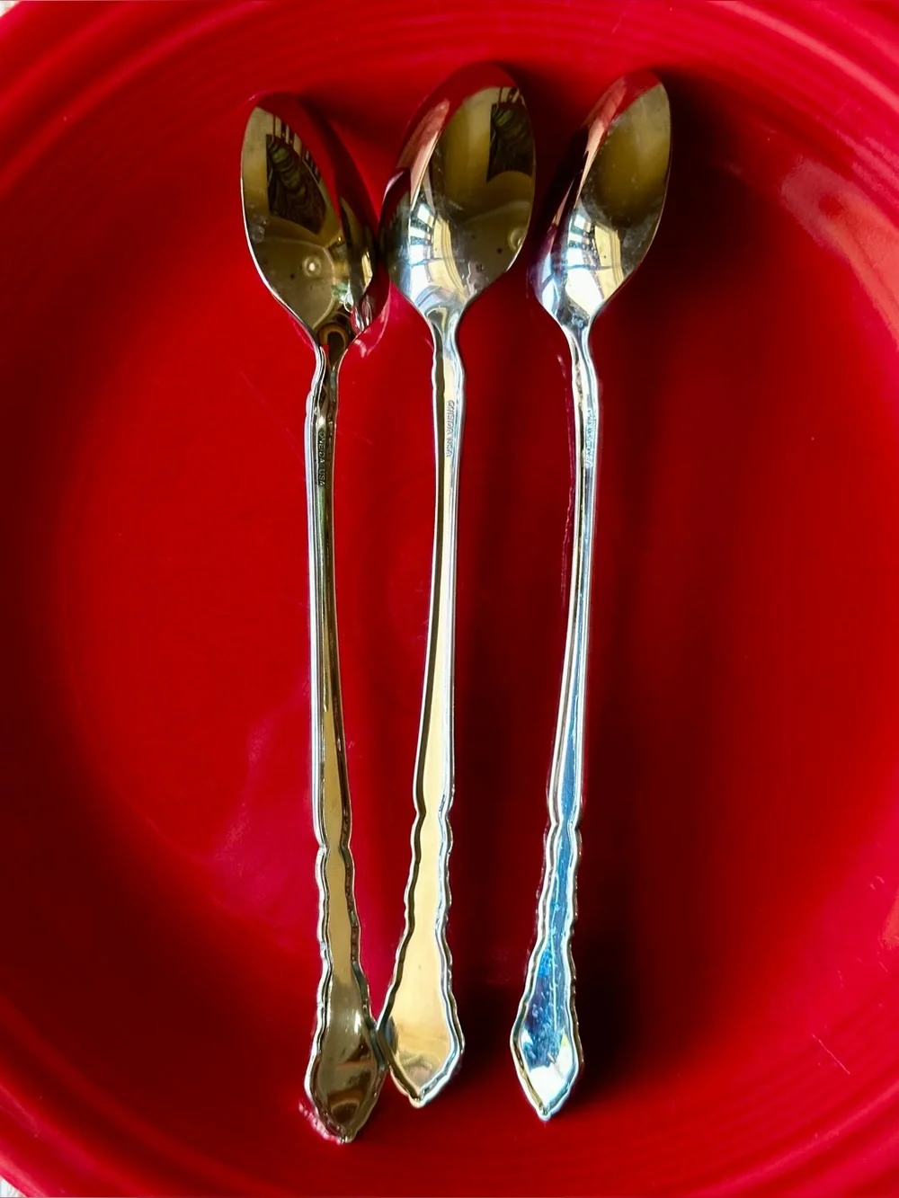 Oneida Satinique Discontinued 3 Ice Tea Spoons Preowned